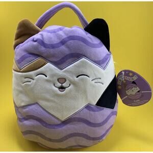 SQUISHMALLOWS CAM THE CAT STUFFED PLUSH EASTER BASKET SQUISHMALLOW PLUSHIE PURSE